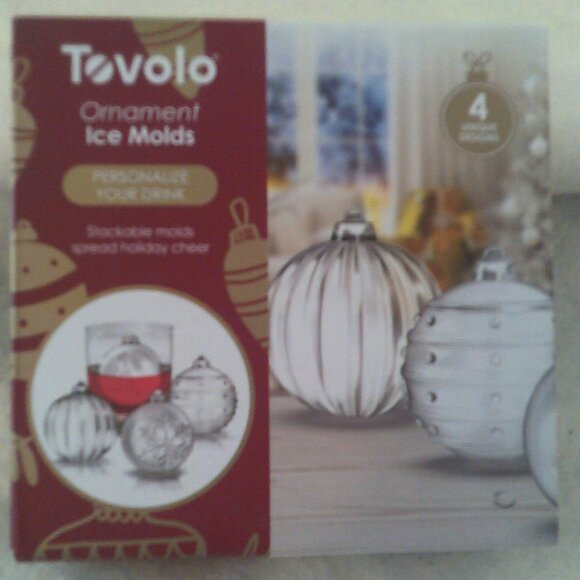 Tovolo Christmas Ornament Ice Molds Set of 4 Tree Snowflake Holiday Gift Drink - Picture 1 of 6